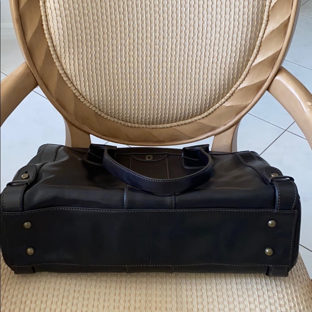NWT! Black leather Fossil VRI Top Zip Handbag - Picture 6 of 6